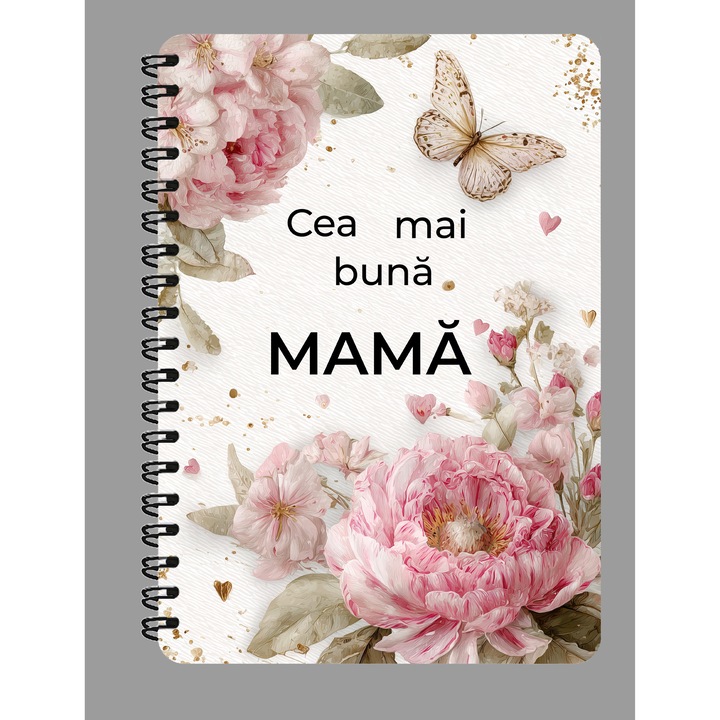 Agenda A5, Cea Mai Buna Mama, Coperta Mdf, Spira Metalica, 130 Pagini