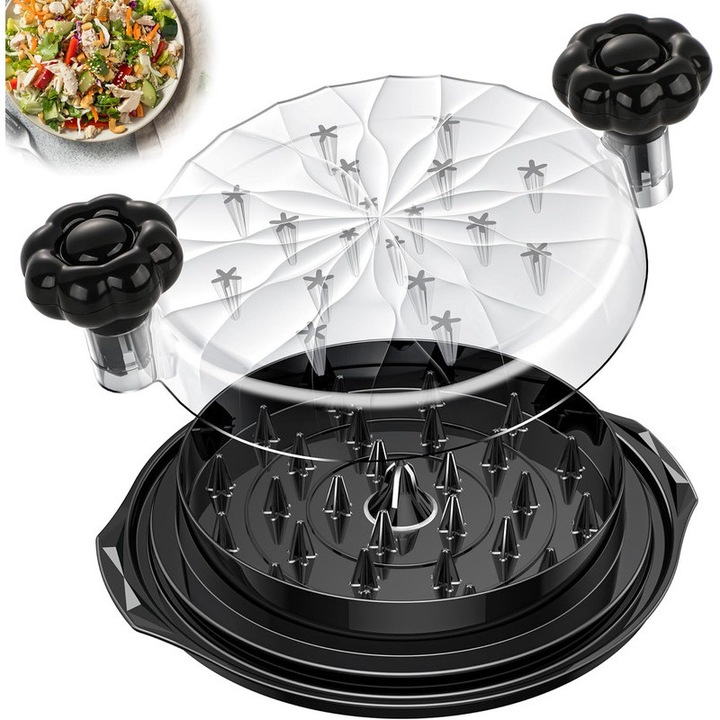 Уред за раздробяване на месо, Joyoy®, 10 инча, против плъзгане, ергономичен, черен