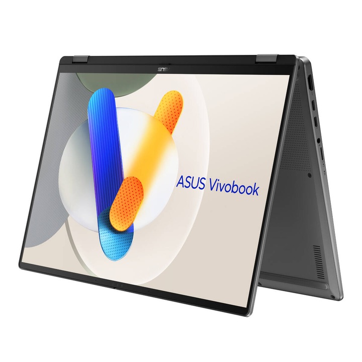 Laptop ASUS Vivobook 16 Flip WQXGA+ 16 inch Intel Core Ultra 7 258V 32GB 1TB SSD Windows 11 Home Matte Gray