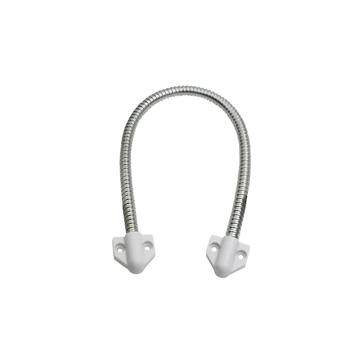 Rozsdamentes acél flexibilis csatlakozó, fehérre festett műanyag végek, 400 x 6 mm CSL-400-2