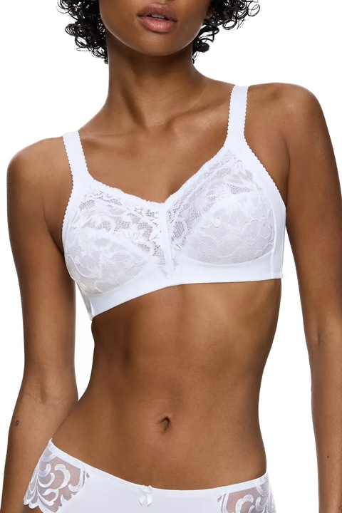 Дамски сутиен Triumph Delicate Doreen N 4638283 90-42, дантела и тюл бродерия, Неподплатени чашки, 75 F, Бял