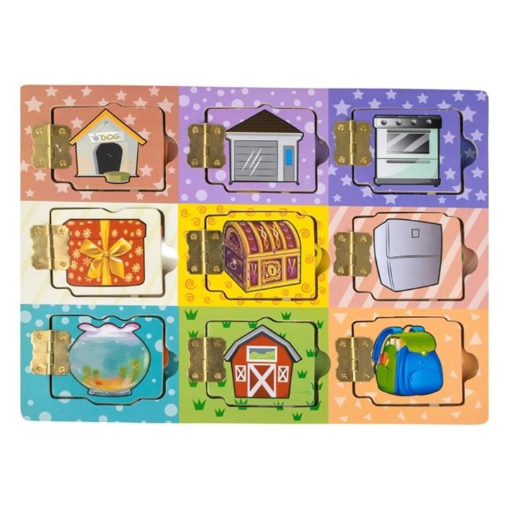 Puzzle Lemn Cu Usi Si Obiecte 30x22.5cm Pentru Copii