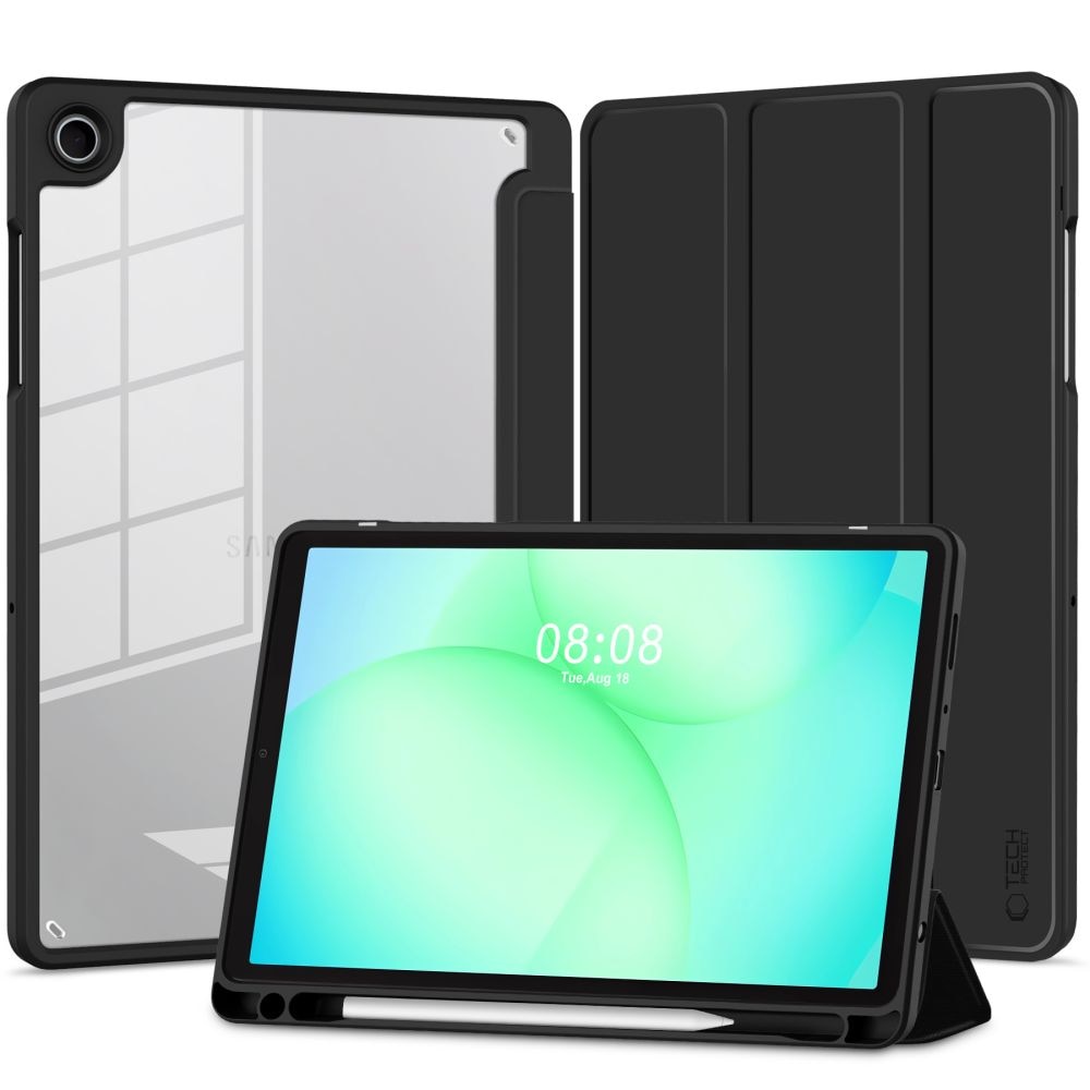 Husă tabletă compatibilă cu Samsung Galaxy Tab A11+ Plus (SM-X310, SM-X315, SM-X236) - Tech-Protect Hybrid negru, cu suport pentru stylus