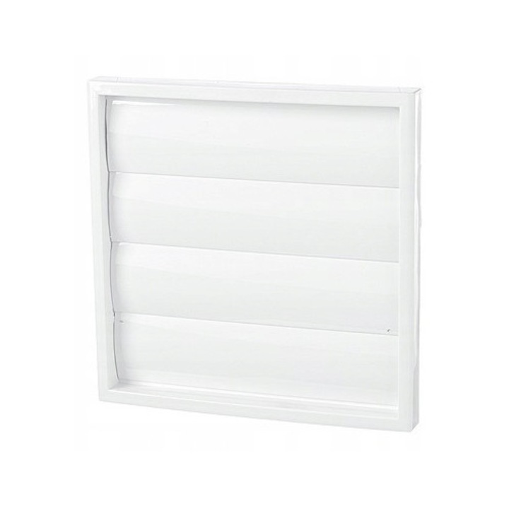 Grila ventilatie, Dospel, 150mm, alba, jaluzea gravitationala, PVC, previne curentul invers, protectie insecte, montaj simplu, evacuare aer murdar