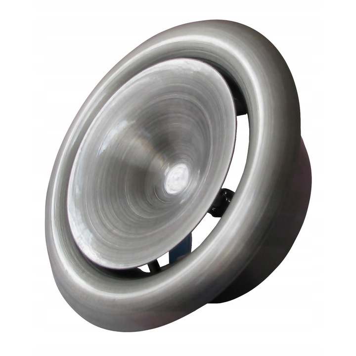 Anemostat ventilatie, Dospel, otel inox periat, 200mm, argintiu