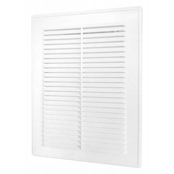 Grila de Ventilatie Dospel, 18x25x10 cm, PVC, Alb, cu Plasa Impotriva Insectelor
