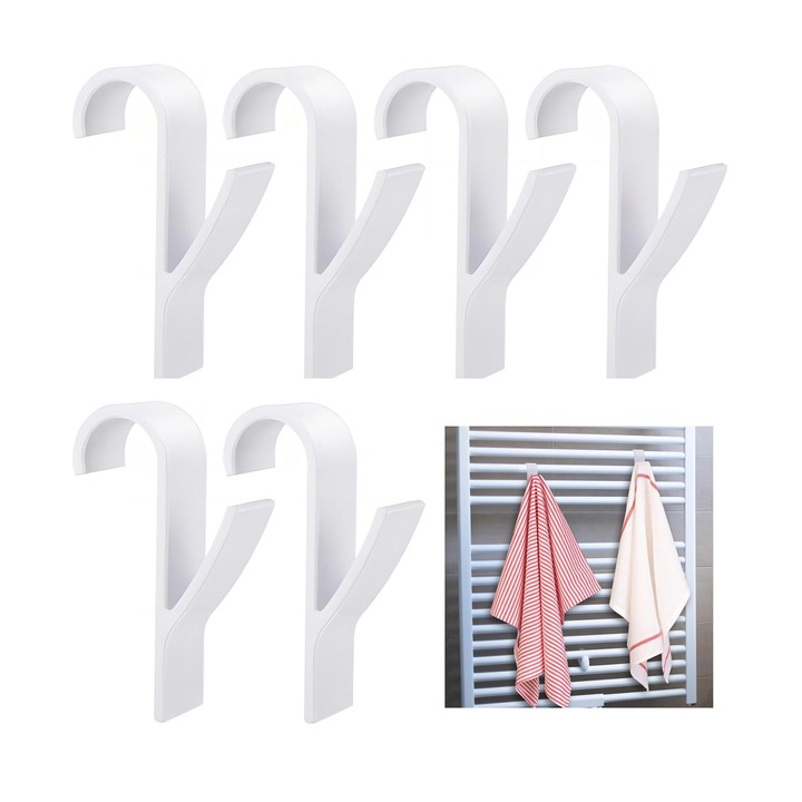 Set Carlige Radiator, Multifunctionale, Plastic ABS, 6 buc, Flyicloud