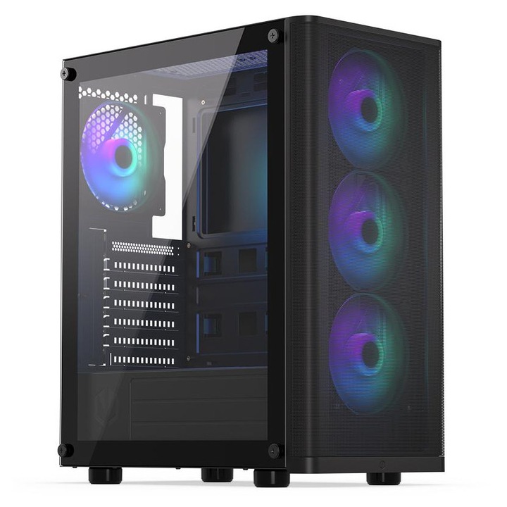 Настолен компютър PIC Game Extreme Pro R5-5500 Radeon RX 9060 XT D4, PC-GEP-R5.5500RX9060XTD4, AMD Ryzen 5 5500 (6-ядрен) MPK, XFX Swift AMD Radeon RX 9060 XT OC 16GB..., 8GB Team Group Elite DDR4 3200MHz CL22 TED48G3200C2201