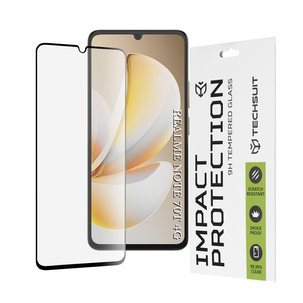 Folie sticla pentru Realme Note 70T, 111D Full Cover / Full Glue, Black