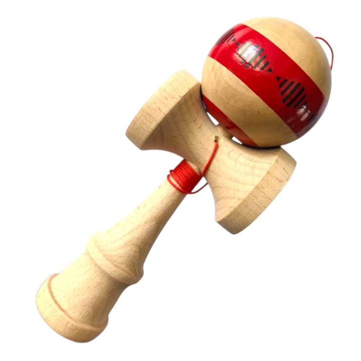 Кендама X Originala, ЧЕСТОТА, Големи чаши, 18 см, Купи Мари, Червено - Черно