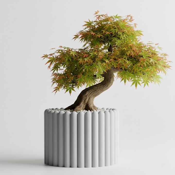 Ghiveci decorativ Rounded Columns – Culoare Graphite Mist