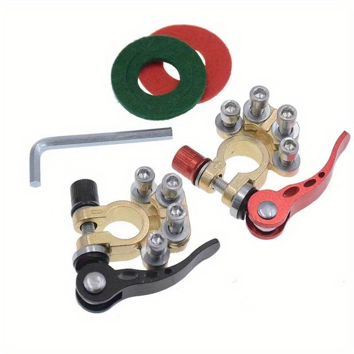 Set doua borne Profesionale, baterie auto, cu patru terminale si cleme cu eliberare rapida