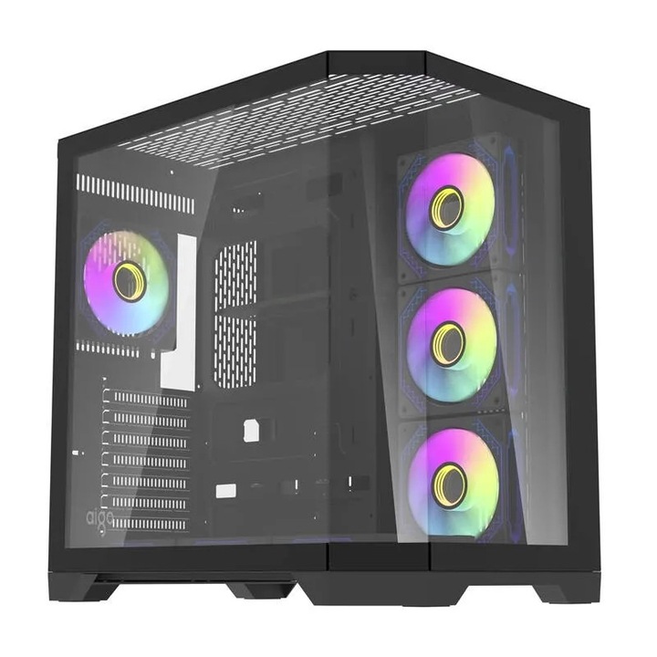 Компютърен корпус darkFlash FT418 PRO с 7 ARGB вентилатора, черен, размери 280x435x418mm