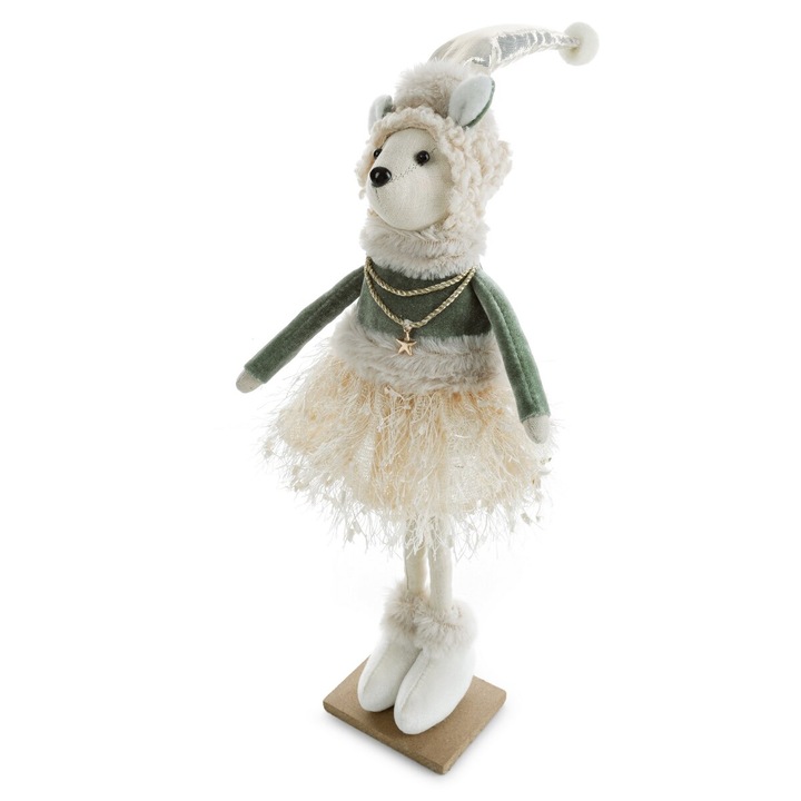 Figurina de Craciun in nuante pastelate 9 x 9 x 50 cm verde menta Eurofirany