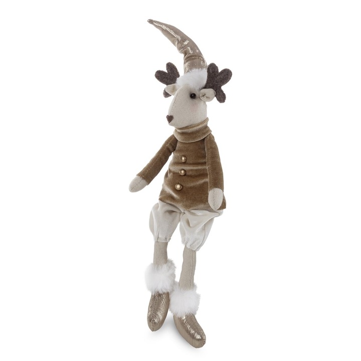 Figurina de Craciun Cerb in pantaloni scurti 6 x 10 x 32 cm aur Eurofirany