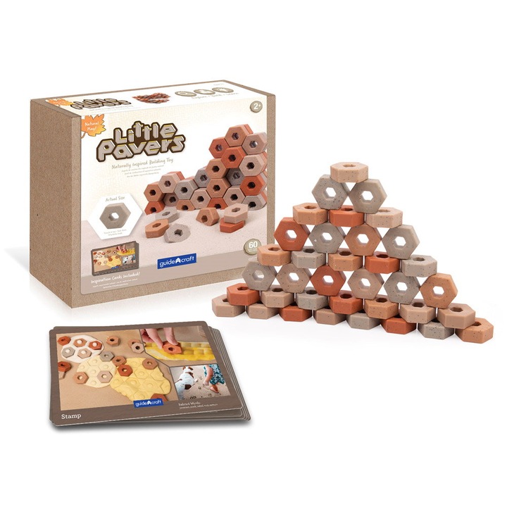 Set de construcție Little Pavers, 60 pavele, plastic, pentru băieți, 3 ani