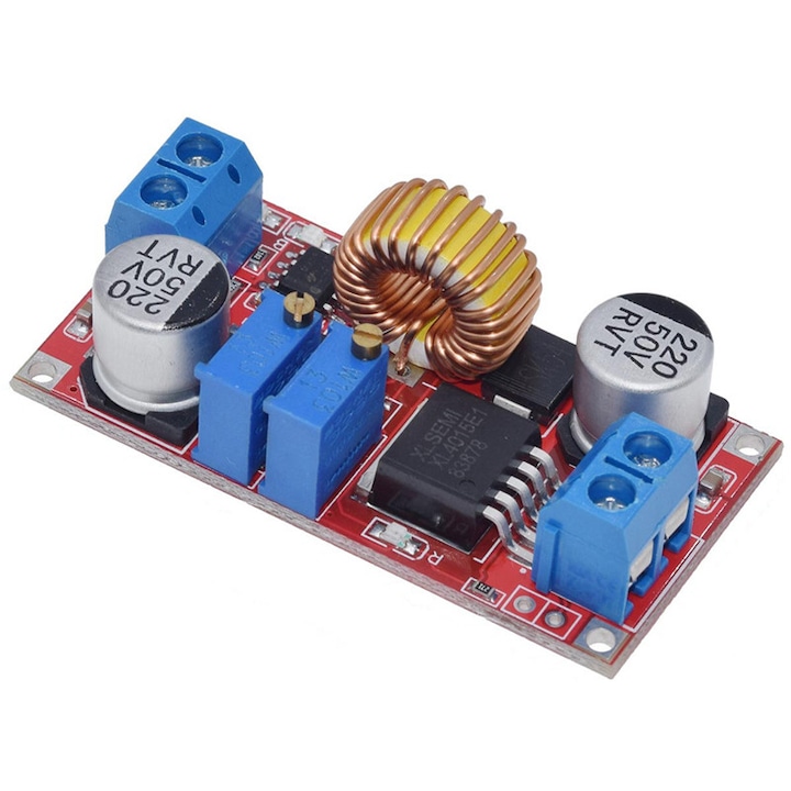 DC-DC Step-down feszültség konverter, 4-38V-ról 1.25-36V-ra, 5A, 75W, 96% hatékonyság, lítium akkumulátor töltő