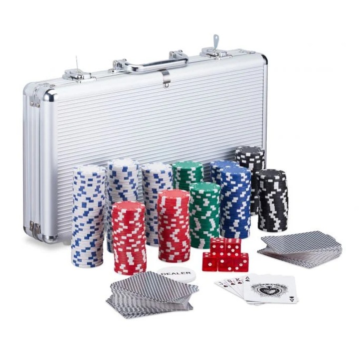 Geanta de poker cu 300 de jetoane