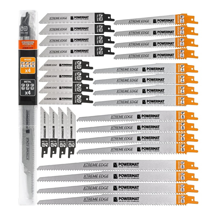 Set lame fierastrau tip sabie PM-ZBDP-28T, 28 bucati, Powermat PM1374