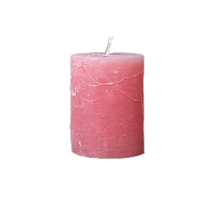 Rusztikus henger gyertya 60x80 mm, 1 darab, rubin