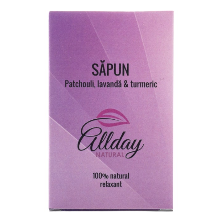Натурален сапун, alldaynatural, пачули, лавандула, куркума, 100 г