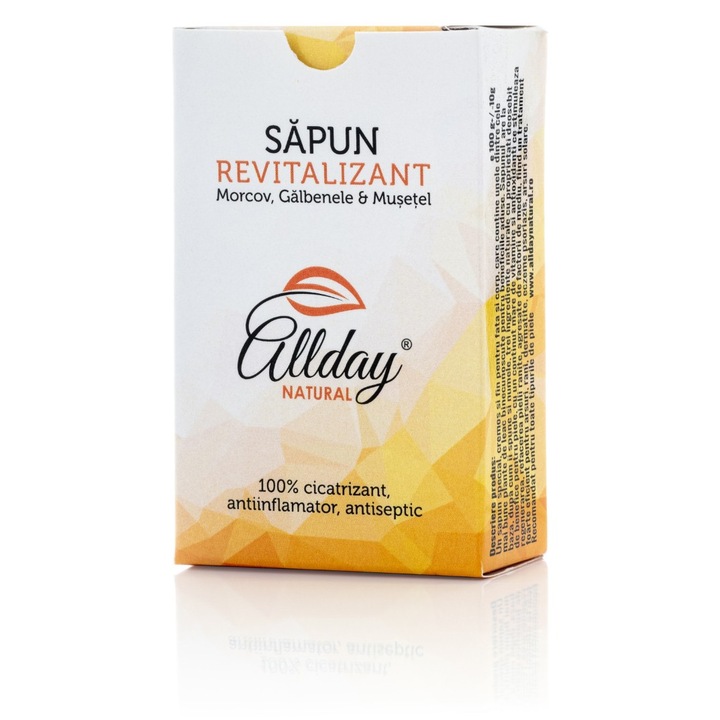 Revitalizáló szappan, AlldayNatural, Sárgarépa, Körömvirág & Kamilla, 100 g