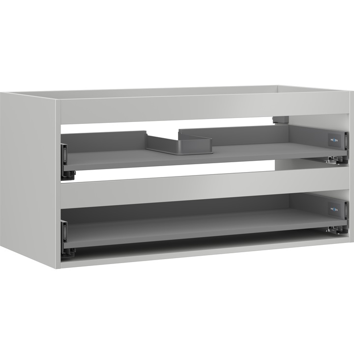 Mexen Box-A corp dulap lavoar 100 cm, 2 sertare, gri mat - 91AX0-1000-470-2-62