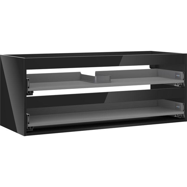 Mexen Box-A corp dulap sub lavoar 120 cm, 2 sertare, negru lucios - 91AX0-1200-470-2-70
