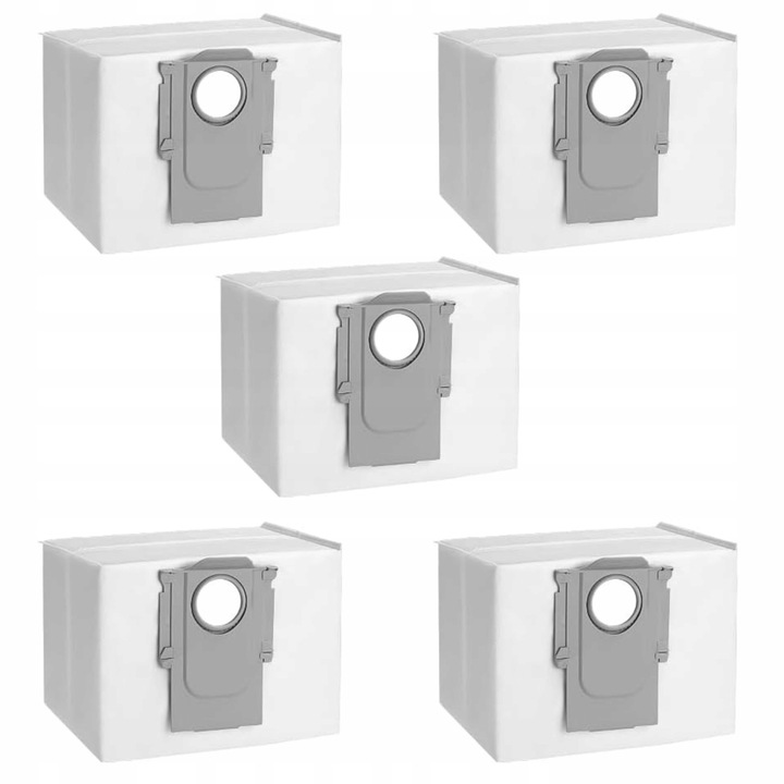 Set 5 saci de înlocuire pentru aspirator AreoSe, compatibil cu Roborock, design automat de închidere, capacitate 8L, dimensiuni 18,7x11,5x15cm