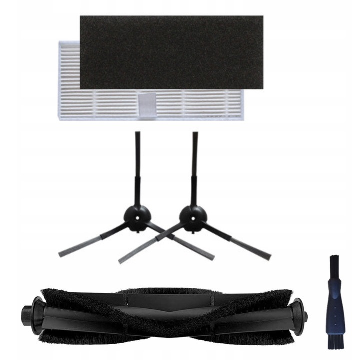 Csere kiegészítő készlet porszívóhoz, Viomi S9, Anyaga: műanyag, Kiváló minőségű, Tartalmaz 1 x fő kefét, 2 x oldalkefét, 1 x szűrőt (2 elemet), 1 x tisztító kefét, Kiváló minőségű anyagok, 6 darab