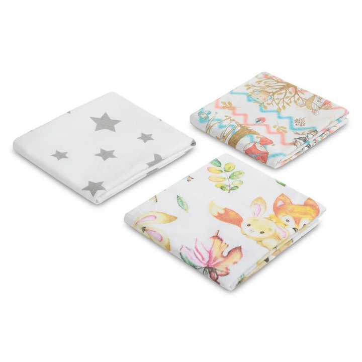 Scutece pentru fete, Caretero, cearșaf absorbant, bambus, 50x60 cm, set de 3 bucăți