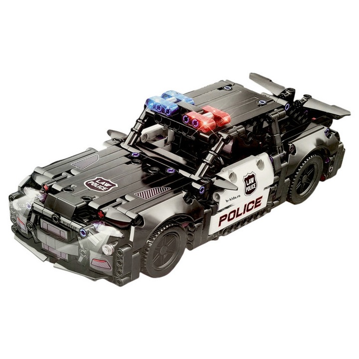 Set de Constructie Masina De Politie, Tip Technic, 437 Piese, Tip Lego