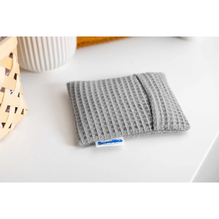 Подложка Caretero Waffle Premium, сива, 16x13 см, 100% памук, екологична