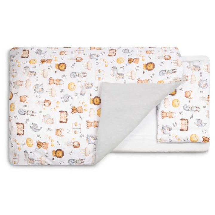 Комплект за спалня, Caretero, 2 кашона зодиака, 100x135 см, бял