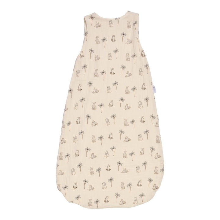 Sac de dormit de vară Candide Leo și Maya, alb/auriu/ecru, 90 cm, pentru bebeluși 9-24 luni