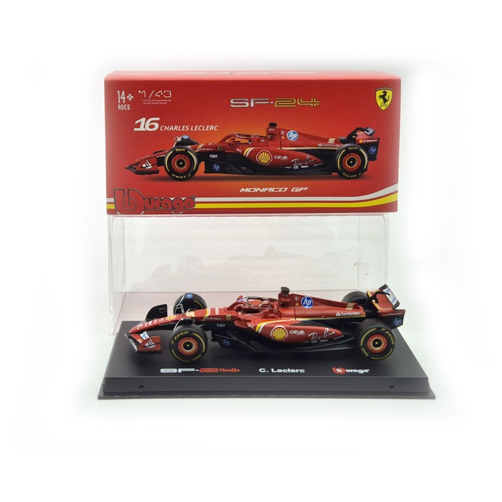 Ferrari SF-24 F1 #16 (2024) - Winner Monaco GP - Charles Leclerc - PILÓTÁVAL - Bburago - 1:43