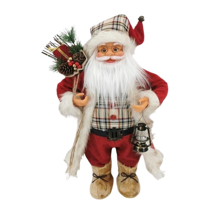 Figurina decoratiune Mos Craciun 30cm (rosu)