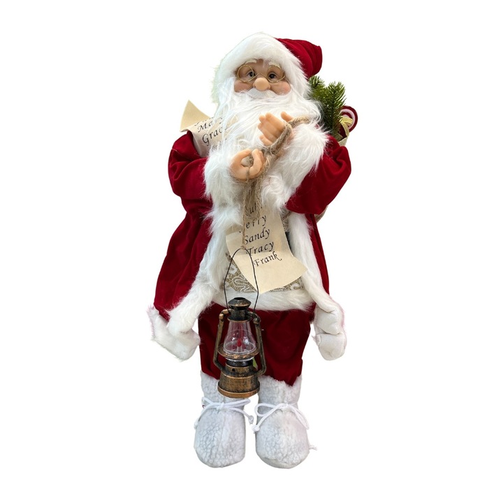 Figurina Decoratiune Mos Craciun 60cm (rosu−alb)