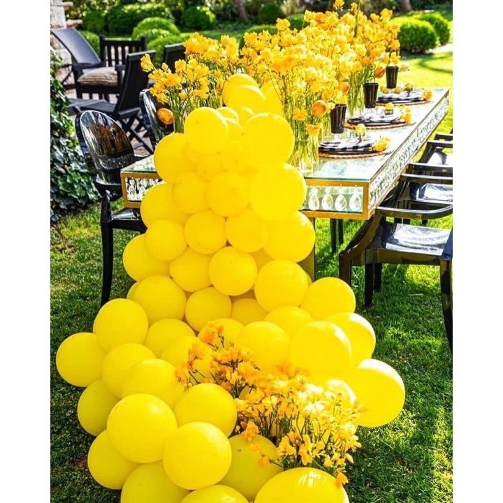 Produs premium - Set 12 Baloane, Southern Sky, din Latex Standard, 13 cm, Galben