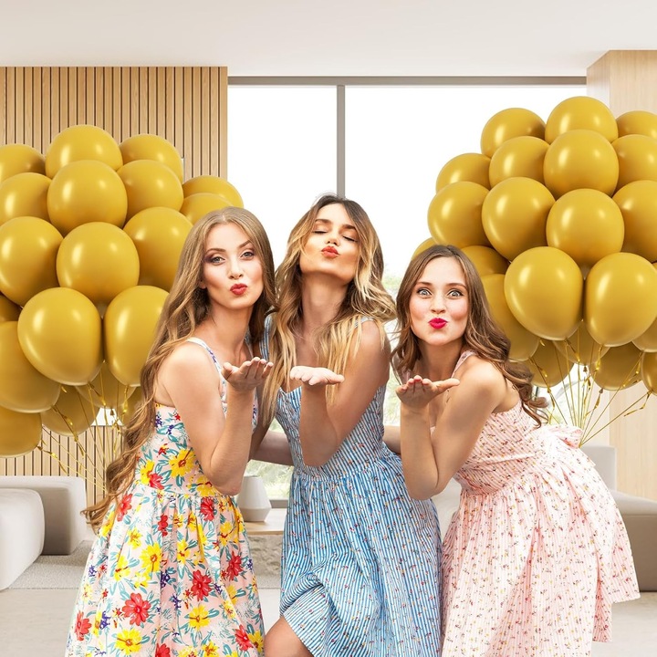 Original - Set 12 Baloane, Southern Sky, din Latex Standard, 13 cm, Galben Mustar