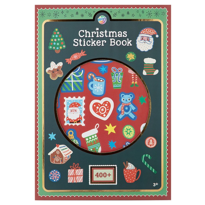 Carte cu abtibilduri Craciun, Grafix, A4, 8 foi, 400 piese