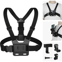 Suport pentru telefon mobil, Ham Piept Compatibil cu GoPro Hero 13/12/11/10/9/8/7/6/5, Insta360 X3 ONE X2, DJI Osmo Action 4/3