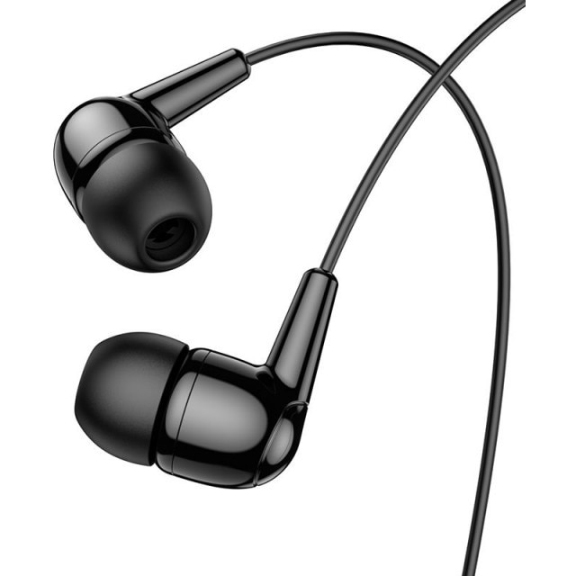 Casti Stereo Hoco In Ear, Mufa Usb-C, Compatibile cu iPhone 15/16, Samsung, Oppo, Xiaomi, Cu Microfon Pe fir, Negru M97