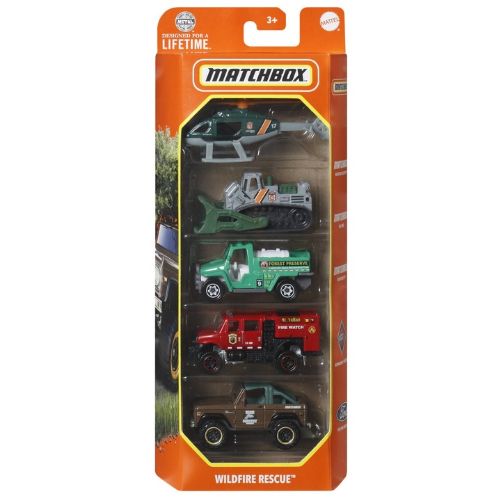 Matchbox Set 5 Masinute Metalice Mbx Wildfire Rescue Scara 1:64