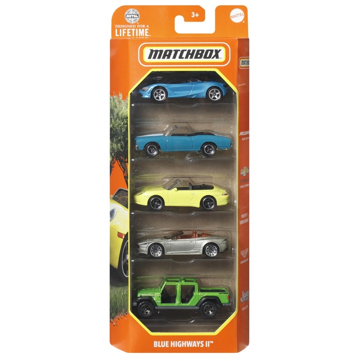 Matchbox Set 5 Masinute Metalice Mbx Blue Highways Ii Scara 1:64