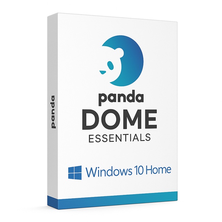 Antivirus Panda Dome Essentials cu Windows 10 Home, licență electronică, pentru PC, 1 an