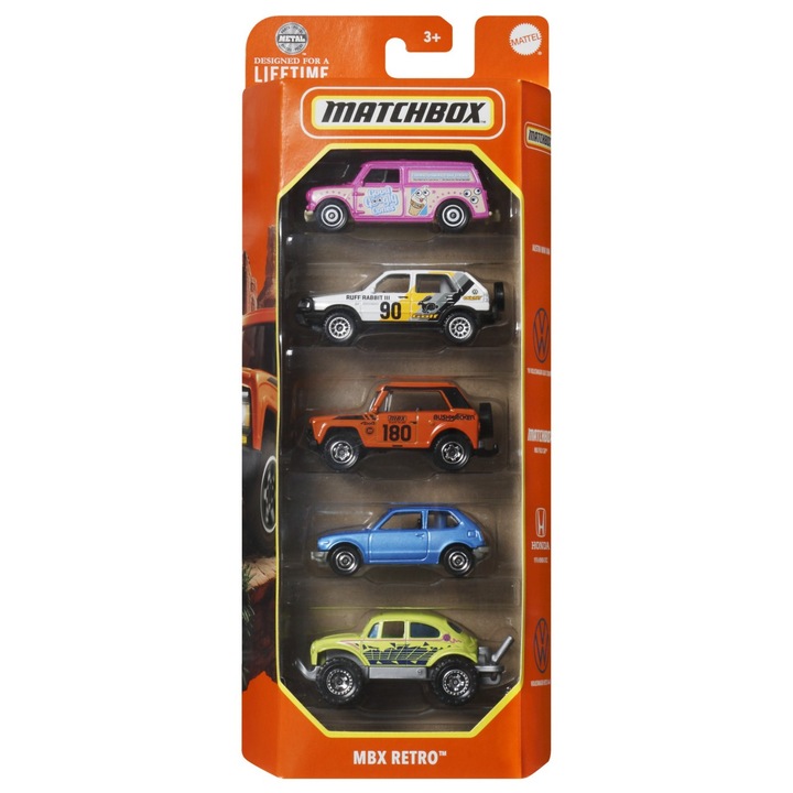 Matchbox Set 5 Masinute Metalice Mbx Retro Scara 1:64