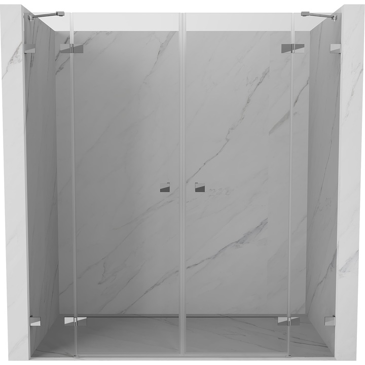 Mexen Lunar usi de dus batante stanga 70 cm, transparent, crom - 834-070-000-01-00-L