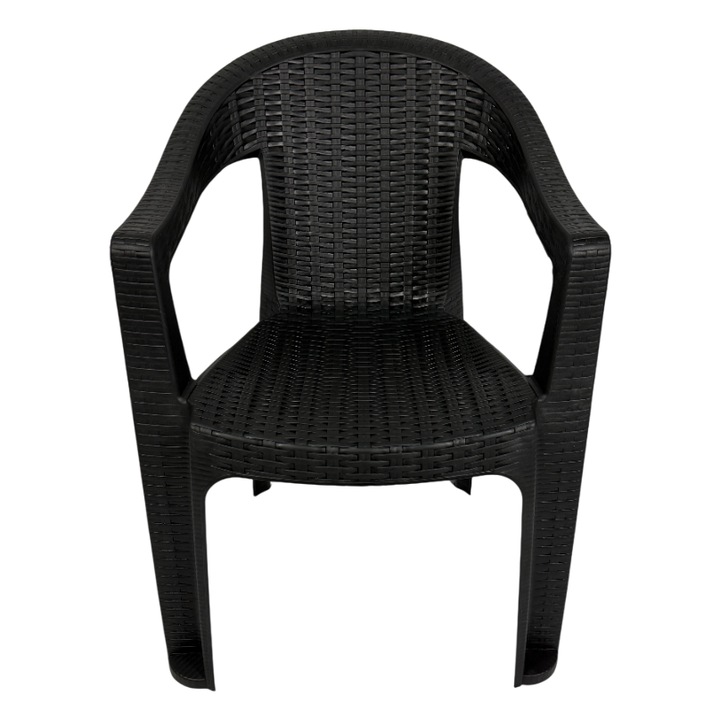 Scaun de Gradina, Terasa, Fabricat din Plastic, Culoare Negru, Greutatea maxima 130 Kg