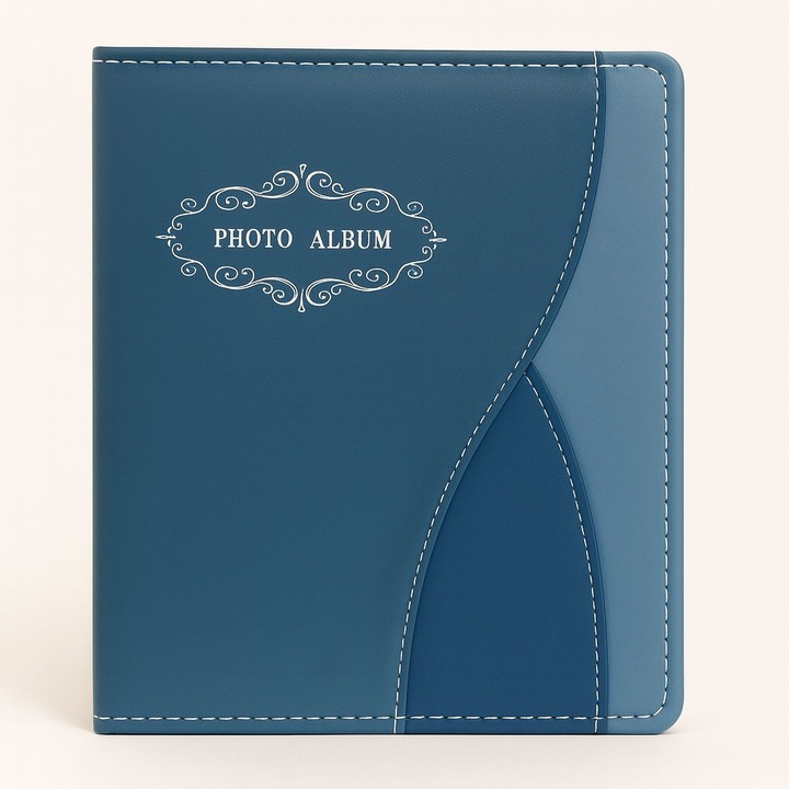 Prémium fotóalbum 200 fényképhez, 10x15 cm, Elegáns design - Kék